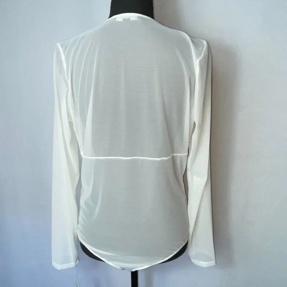 INC International Concepts Women's Long-sleeve Lace Mesh Bodysuit Size XL - Picture 6 of 7